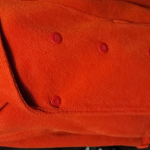 Lavon fleece pea coat red sz medium - Picture 3 of 5
